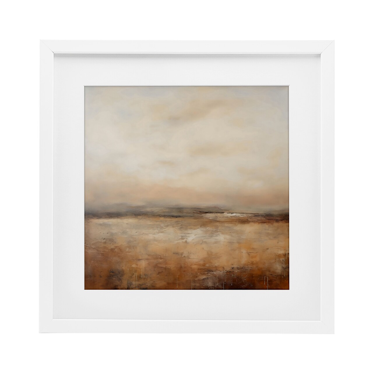 Stupell Industries Calm Abstract Landscape Neutrals Black Framed Print Under Glass, design by Creative Studio